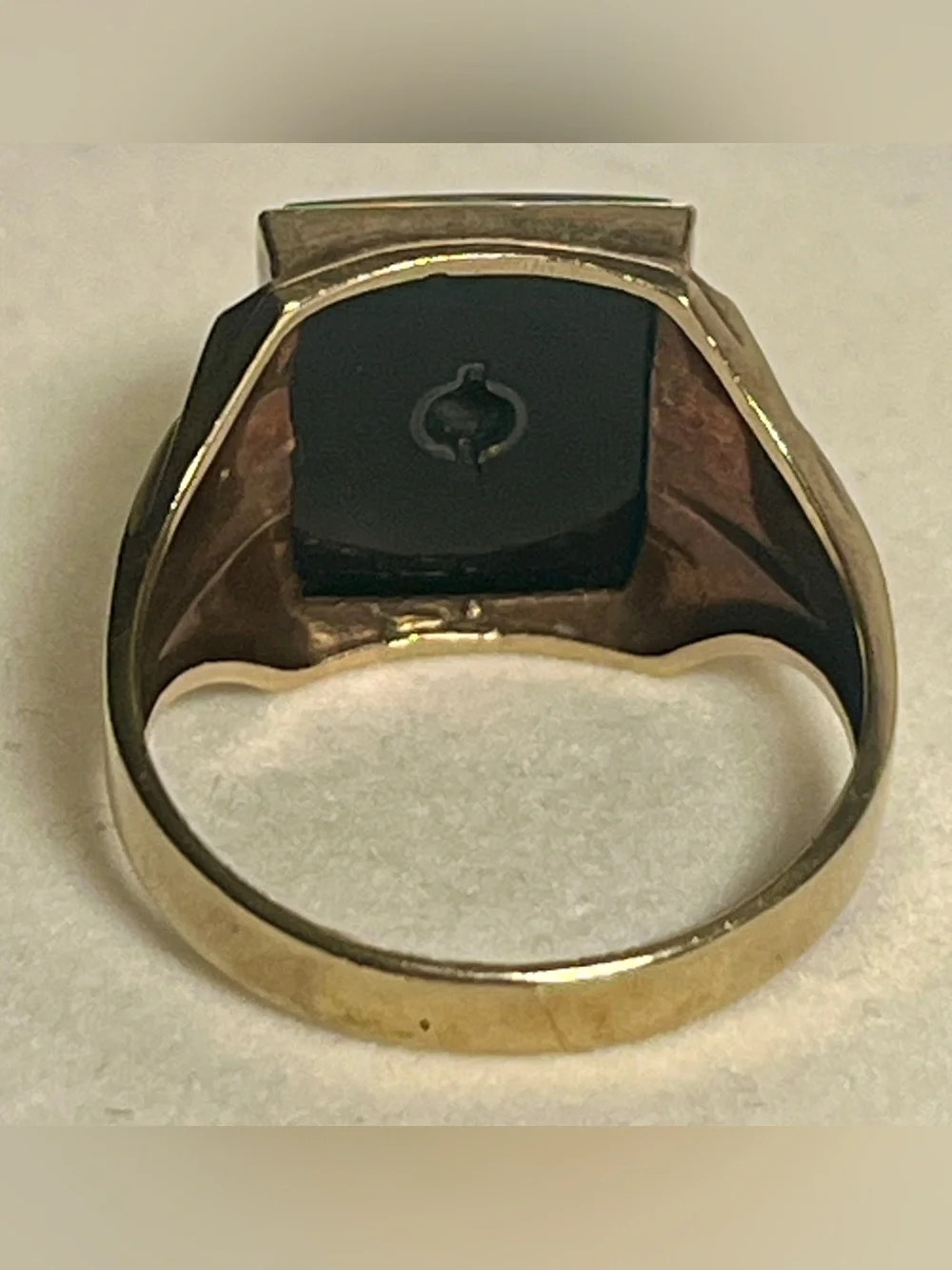 Estate Men’s Ring  | 10k Gold, Onyx & Diamond | Davidson & Son’s | Size 12 1/4